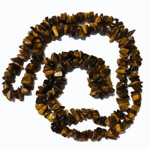 Beautiful Vintage Tiger's Eye Natural Stone Chip Necklace